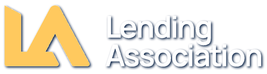 A logo with a yellow stylized "LA" on the left and the text "Lending Association" on the right.