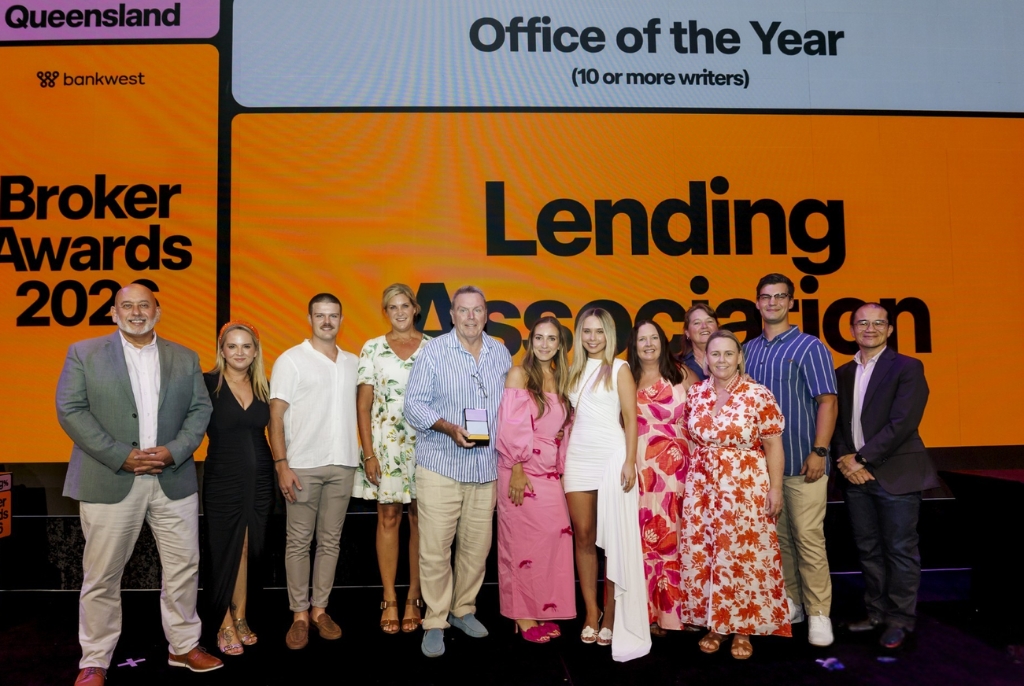Lending Association team receiving national mortgage broker leadership awards in Australia for excellence across multiple states